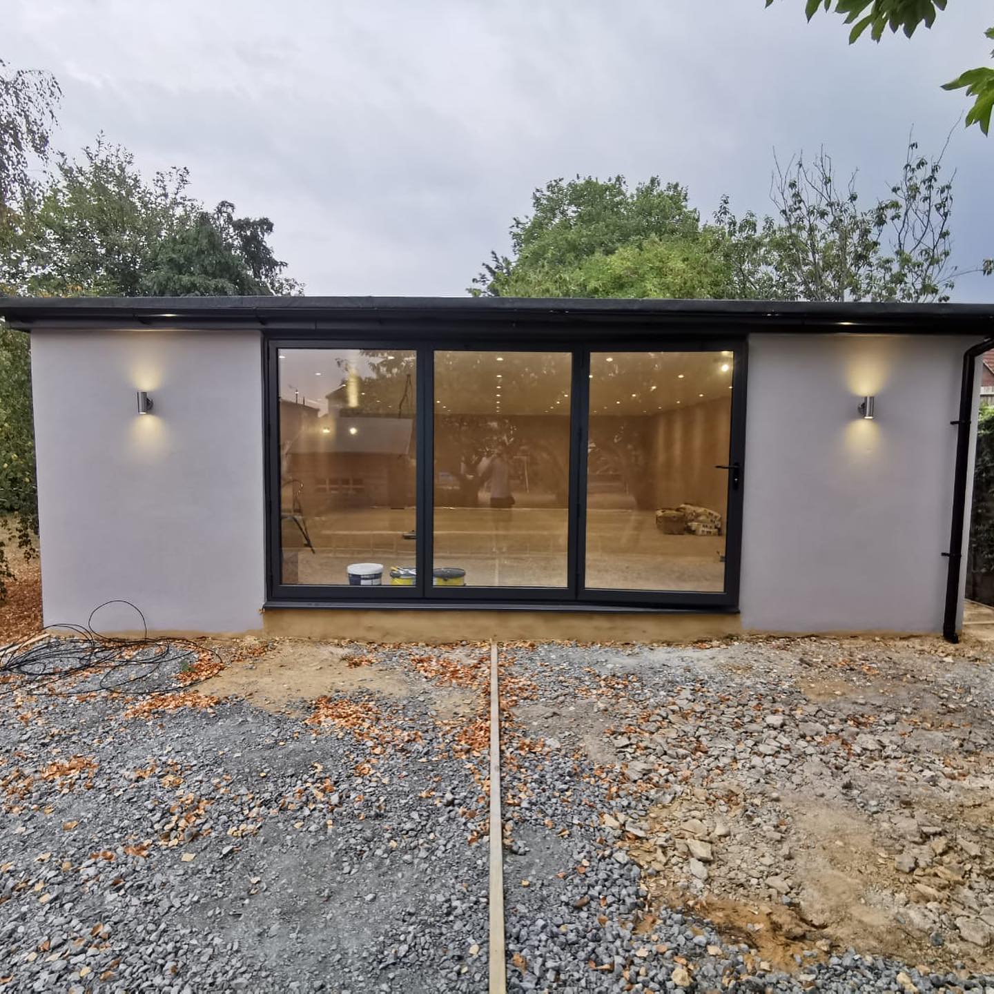 Outside of newly built garden house