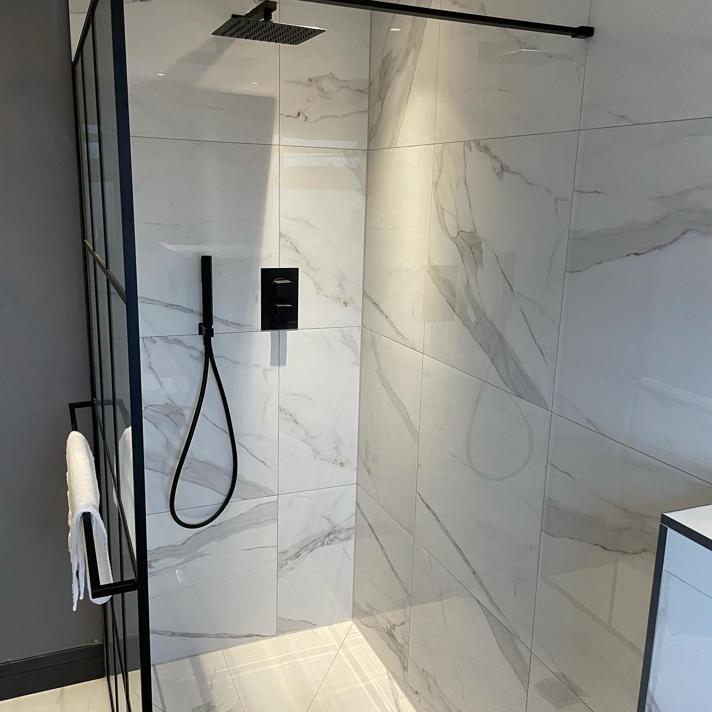 Newly renovated bathroom shower