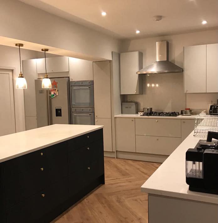 Interior kitchen and dining room extension